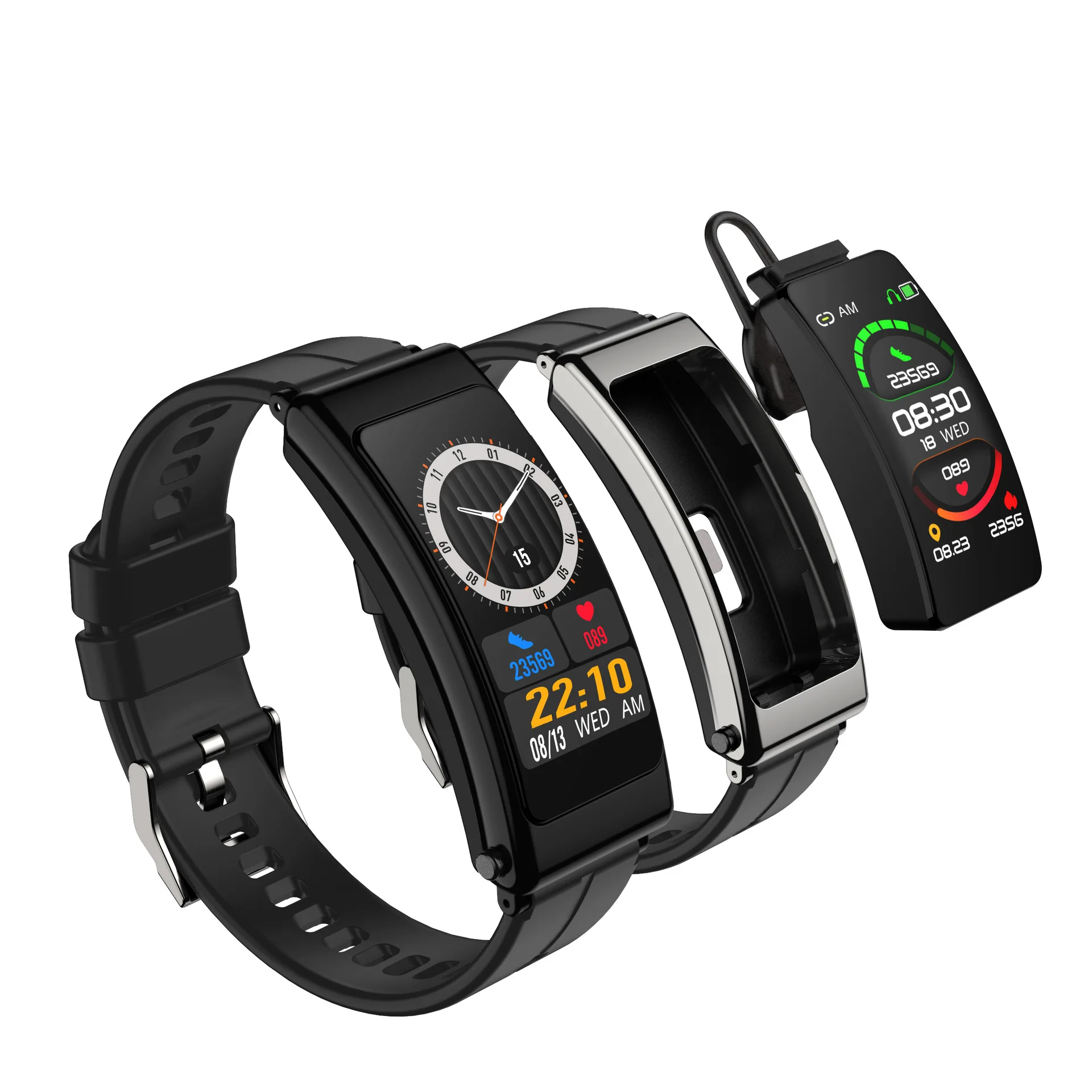 Ear smart bracelet 2-in-1 touch Bluetooth headset music meter step heart rate blood oxygen
