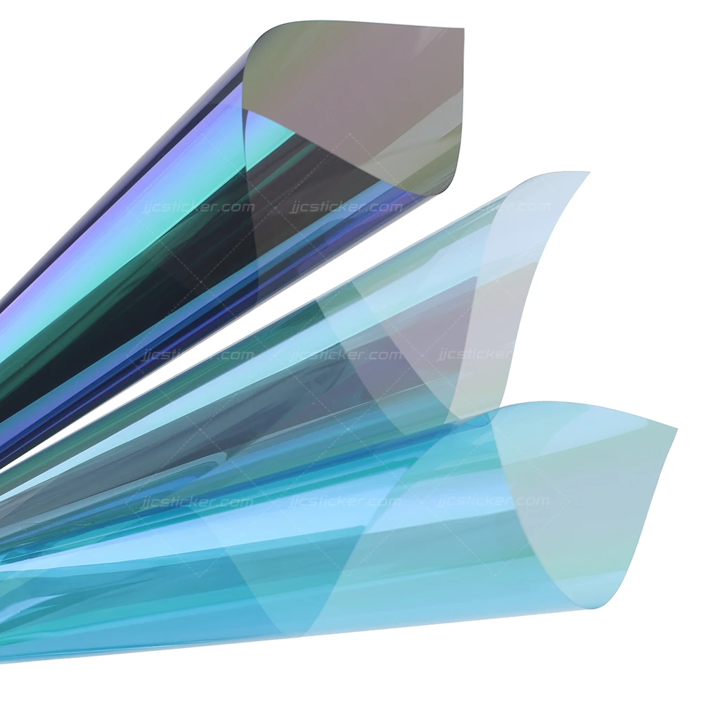 Wholesale Crystalline Tint Privacy Films vlt80 Self-adhesive purple green tint roll chameleon window film
