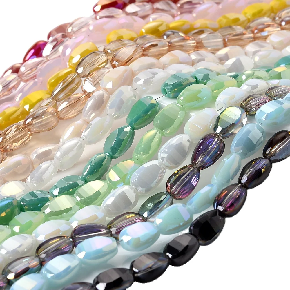 New Fashion Multifaceted Loose Spacer Beads 6X9mm Melon Seed Crystal Natural Stone Beads For Jewelry Making DIY Bracelet