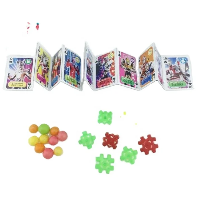Poker Sweet Candy with Building Block Plastic Candy Toys Cheap Small Plastic Toys Mini Plastic Candy