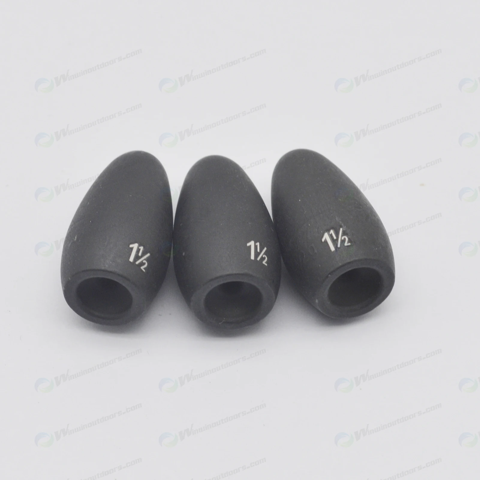 anodized  black 1 1/2 TFW with size mark  tungsten sinker, whole tungsten fishing sinker for sale