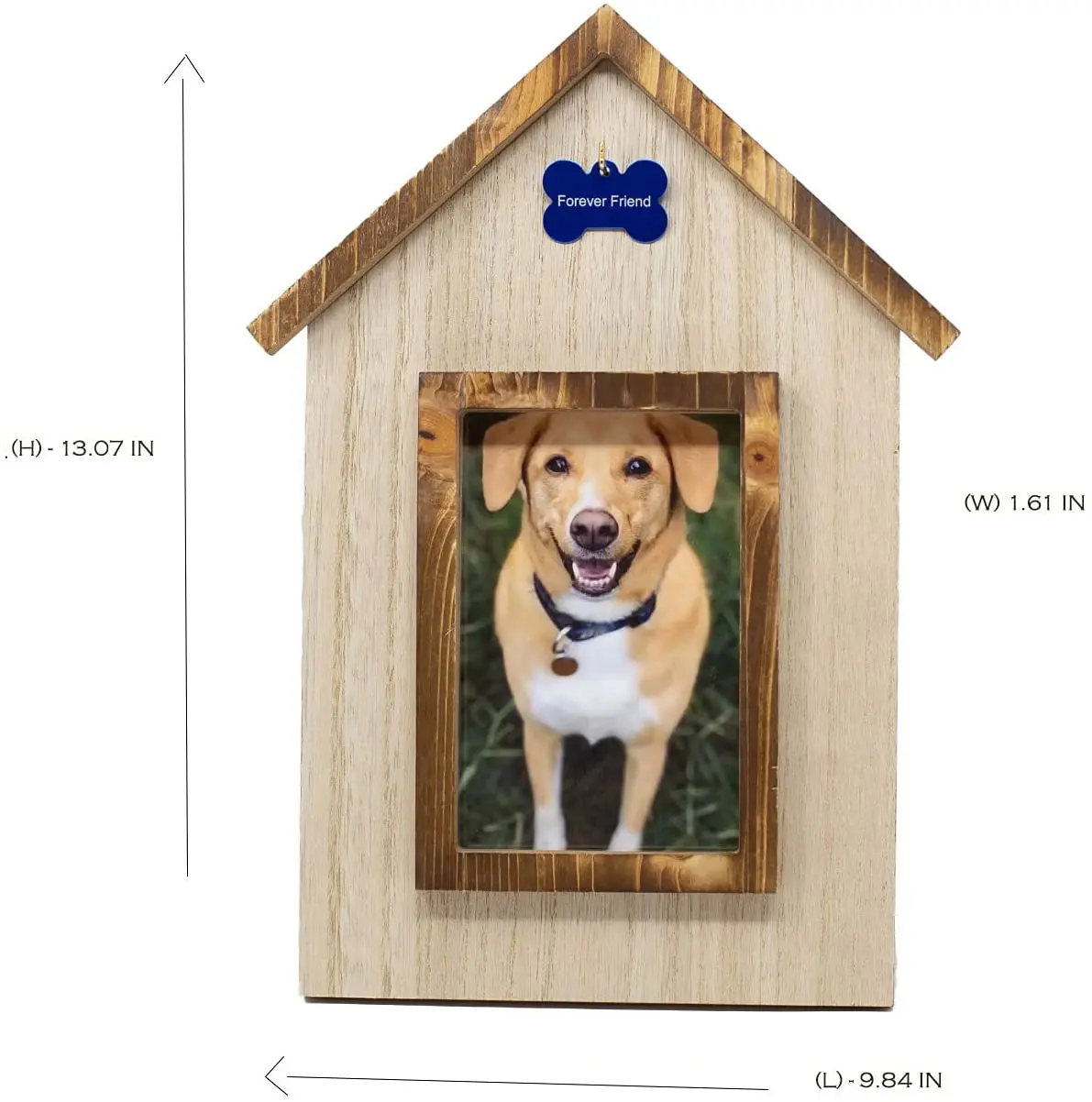 Dog Pet Memorial Picture Frame in the Shape of Dog House