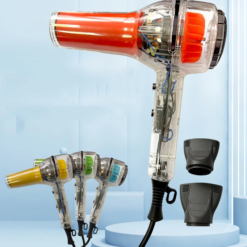 Professional Creative Green Transparent Hair Dryer 2000W Negative Ion Blow Dryer Hair Care Salon Barber