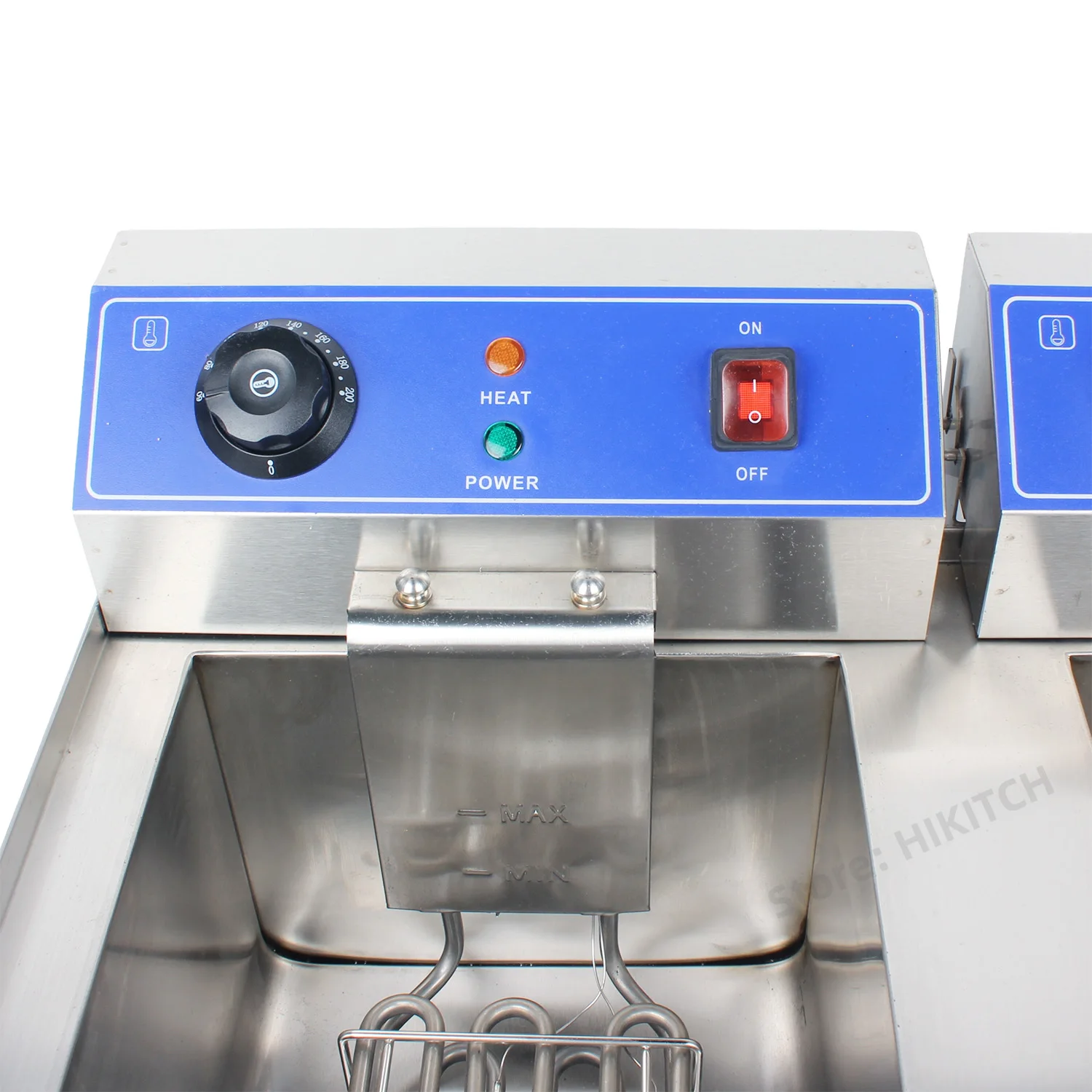 New 132V electric deep fryer dual tanks 2 baskets 26 liters with circuit breaker and oil faucet French fries chicken high power