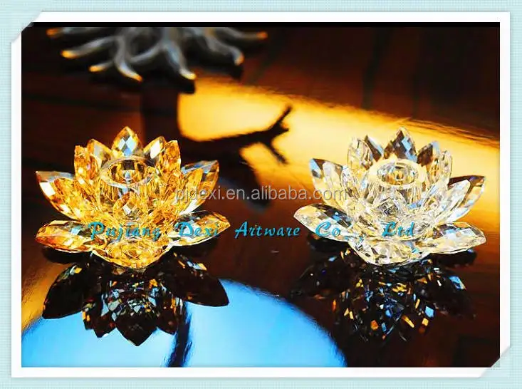 Candle Holder Hot Sale Cheap Lotus Shape Dining Table Center Crystal Wedding Decoration Silver Christmas Clear Folk Art 2 Color