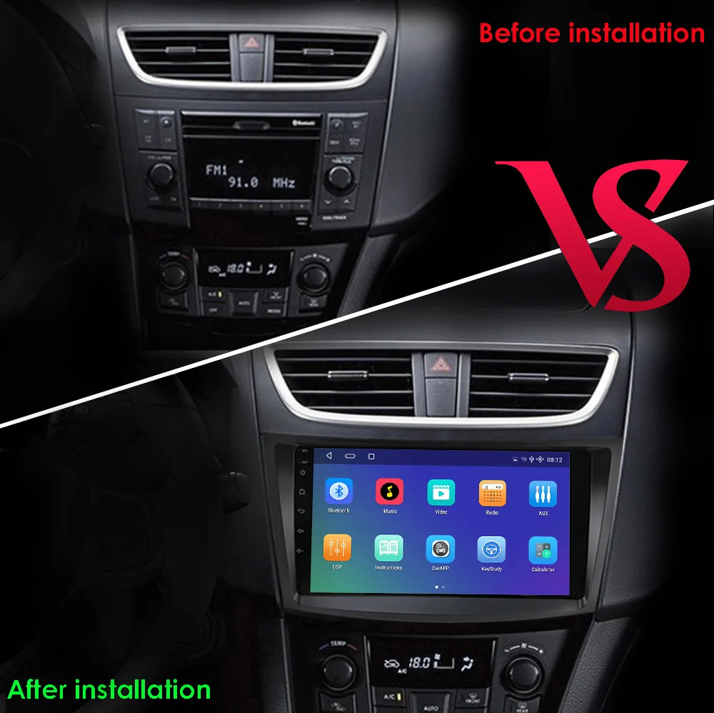 YHT Android For Suzuki Swift 4 2011-2017 Car Radio Multimedia Video Player Navigation GPS 2din dvd Screen