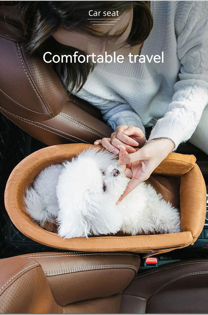 Dog Travel Console Car Seat for Small Dogs Cats Safety Car Pet Booster Seat