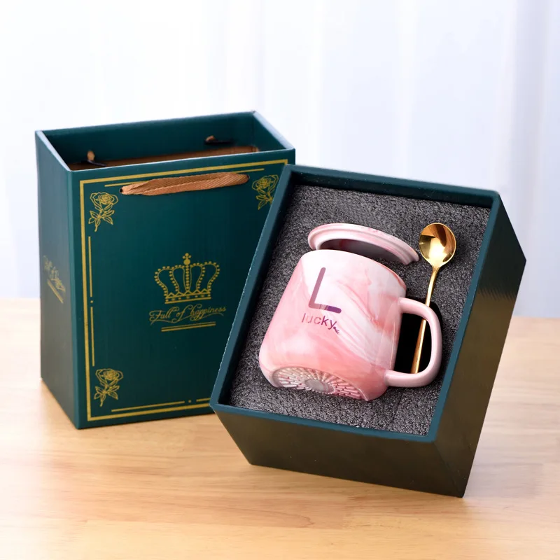 Brand new design 400ml Gift Box Smart Thermal Insulation Temperature Control Multicolor Ceramic Coffee Mug Gift Box Set