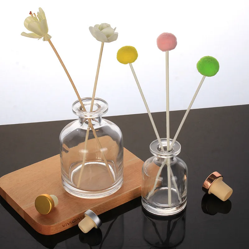 high quality luxury empty glass reed diffuser  aroma home room oil fragrance glass bottle  50ml 100ml with stopper