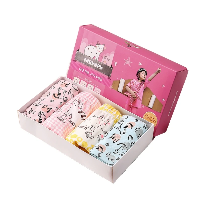 Wholesale good price China kids clothing cotton printed box set girls underwear