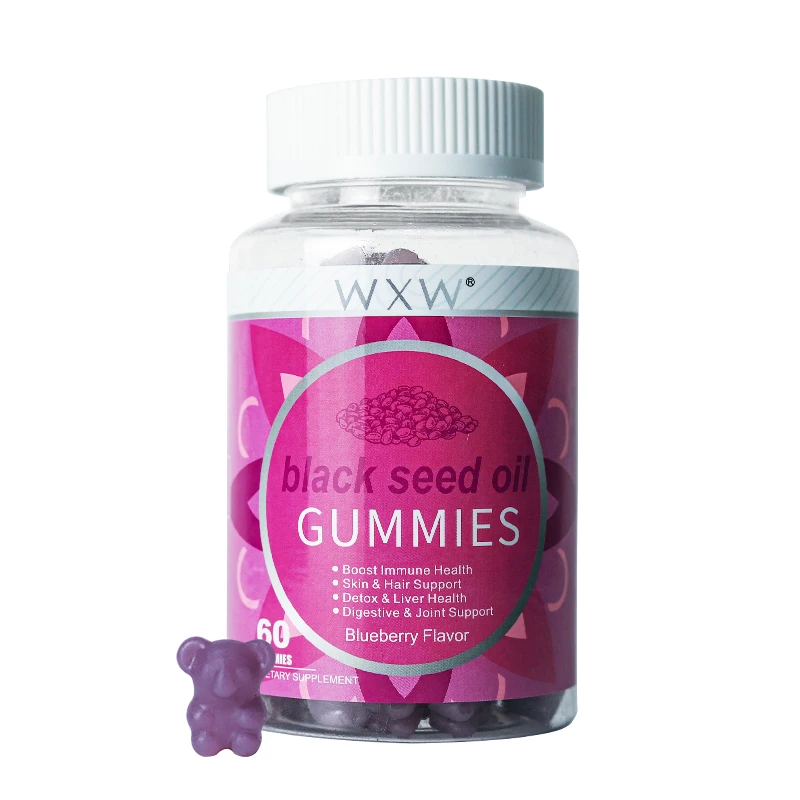 WXW Vegan Black seed Oil Gummies Organic Black Cumin Seed Oil Gummy For Hair Growth Supplement In Stock
