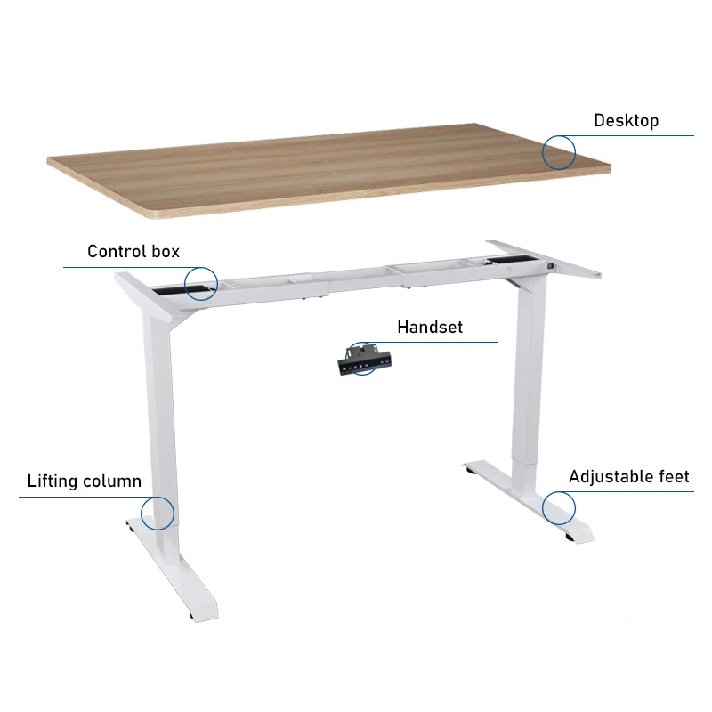 Electric Dual Motor Computer Desk Height Adjustable Sit Stand Office Desk Frame
