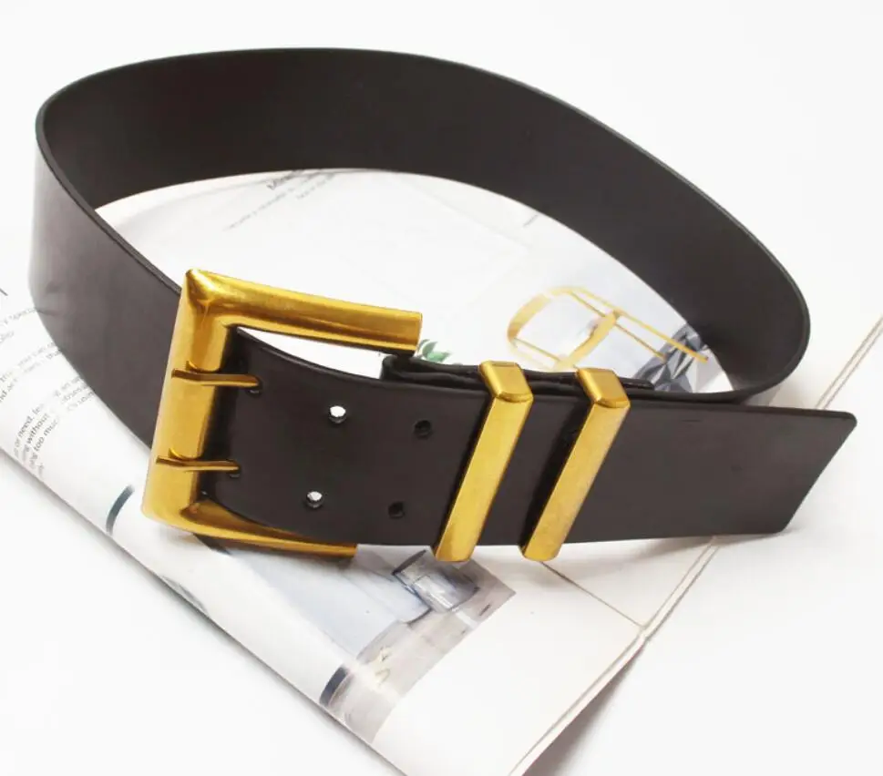 Fashion real leather 2-pin buckle belt for ladies with skirt coat ins belt simple and versatile waist belt two hole Girdle