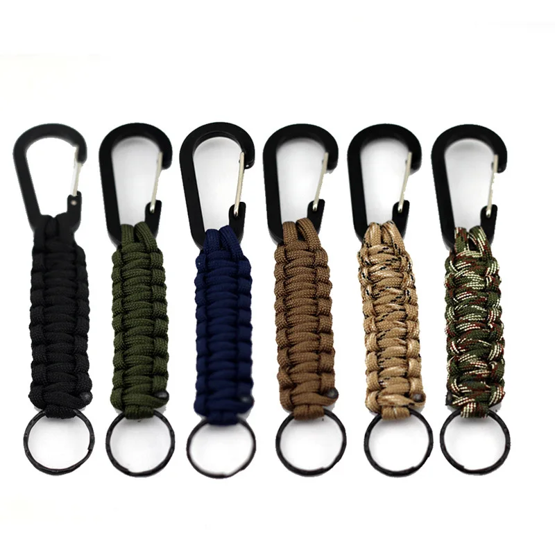 Custom Keychain Paracord Keychain accessories Outdoor Camping Carabiner Equipment Survival Gear