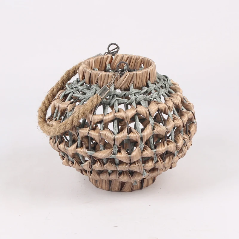 Chinese Factory OEM Portable Home Decorative Vintage Woven Hanging Lantern