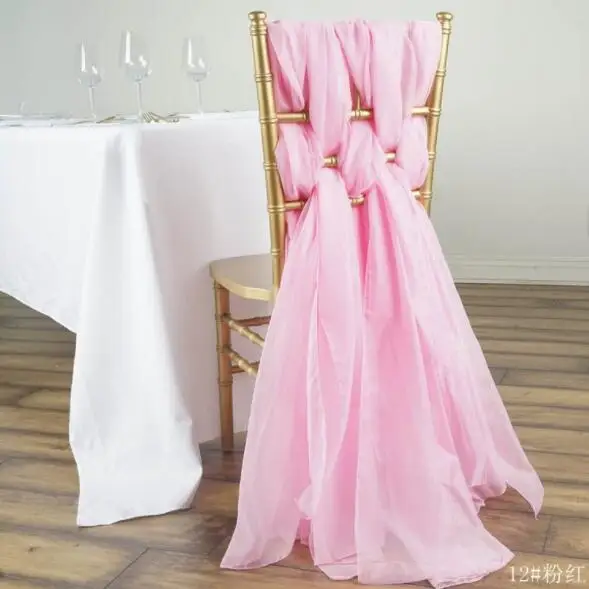 DIY wedding chair  sash wedding decoration chiffon chair sash