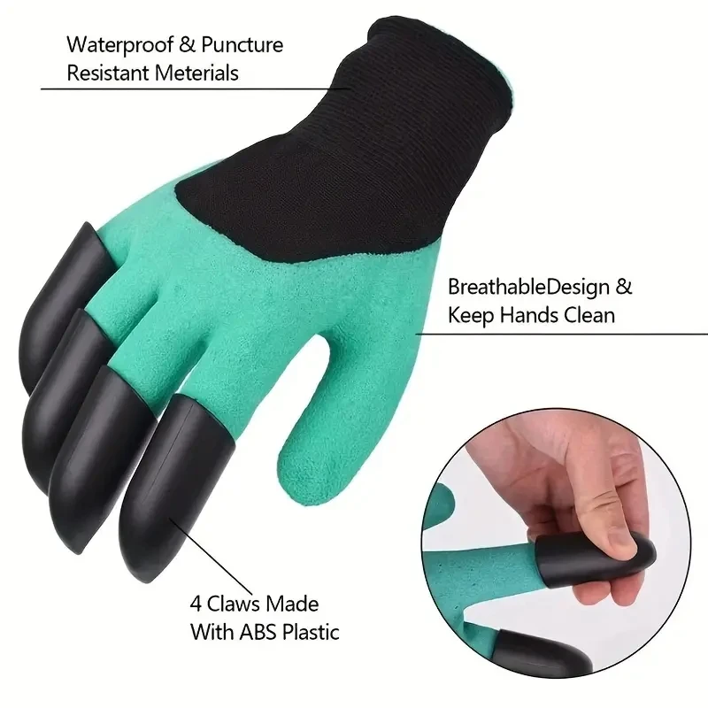 Garden Gloves with Claws  Dig, Plant  Weed with Ease - Protect Fingers  Nails