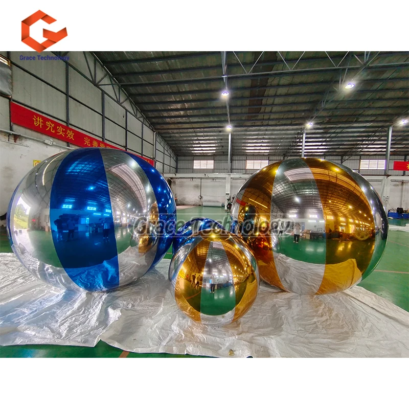Coloful Inflatable Mirror Ball Custom Inflatable Disco Ball Party Event Decorative Inflatable Silver Sphere for Stage Hanging