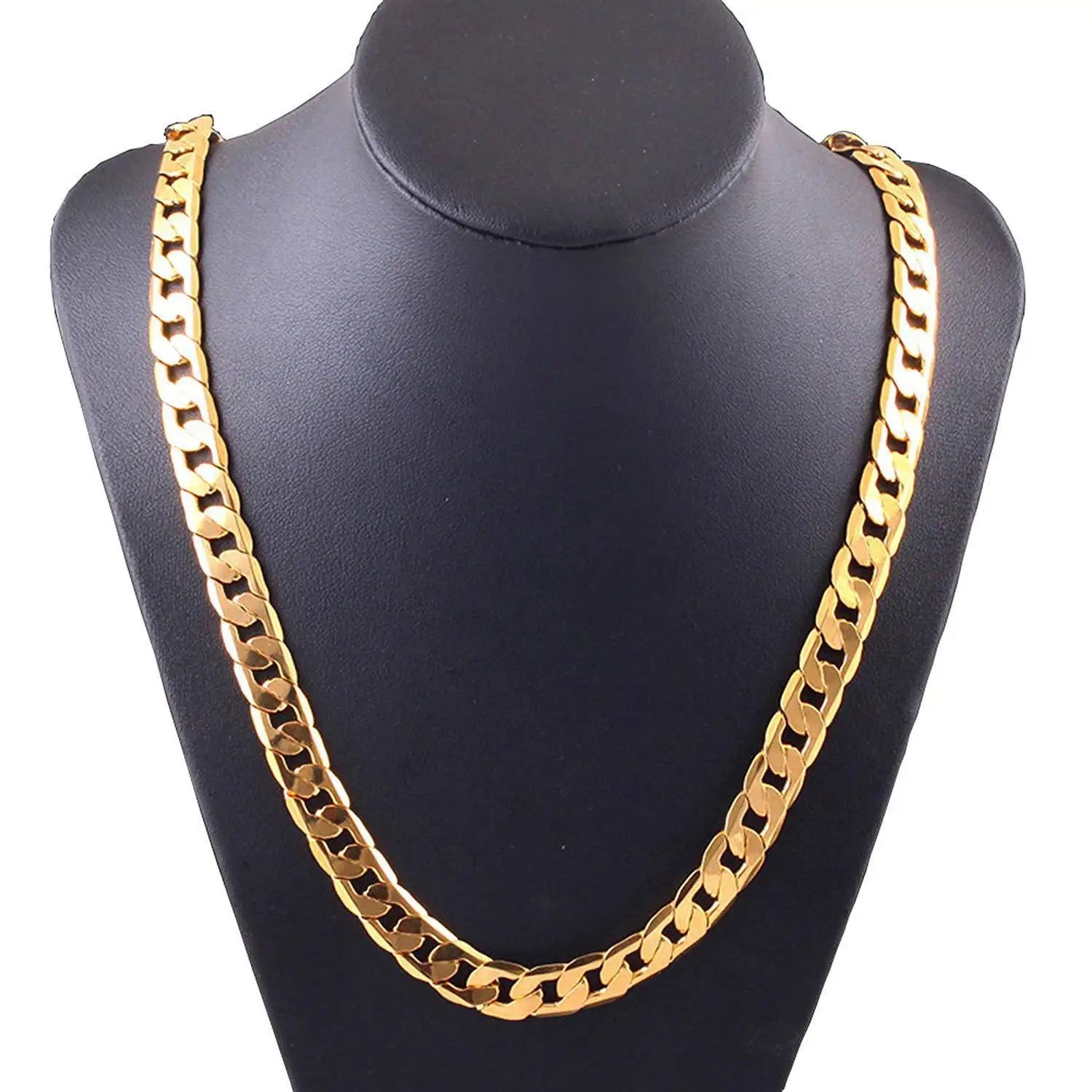 
2021 Men 18K Gold Plated Necklace 6mm Width Chain Fashion Fine Necklace Bracelet Unisex Chain Jewelry 