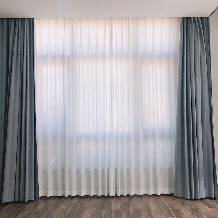 Warp Knitting Sunshade Curtain Roundness Pattern Sheer Curtain Grommet Window Curtains