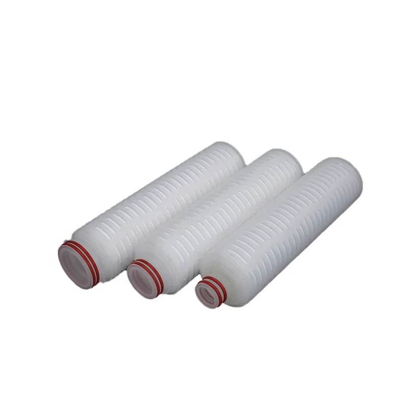 Absolute rating Hydrophobic PVDF membrane air filter cartridge with lined steel fins for gas and solvents sterile filtration