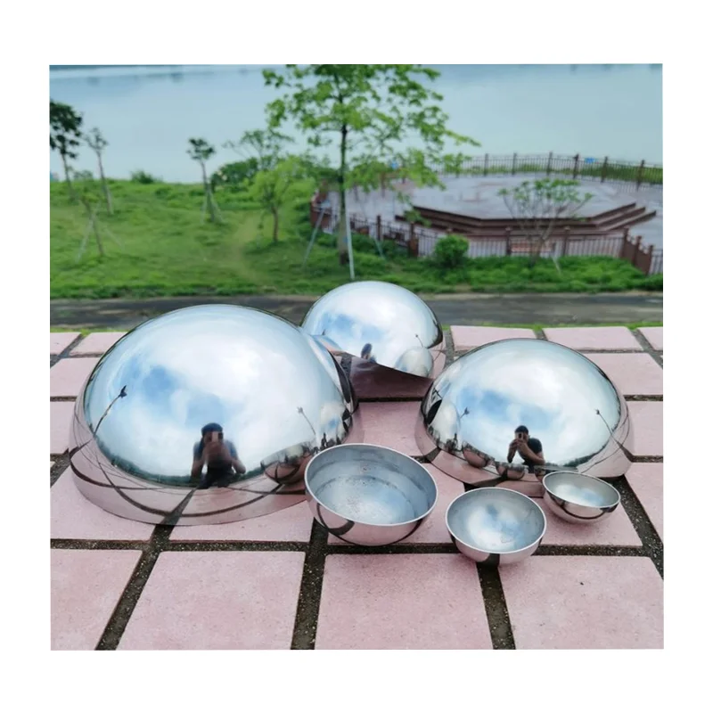 Different Sizes Mirror Ball Stainless Steel Hemisphere Half Metal Decor Balls Hollow Balls