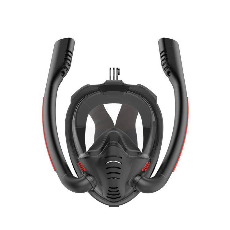 Силиконовая маска для дайвинга на ремешке, незапотевающая двойная маска для подводного плавания с плавным дыханием