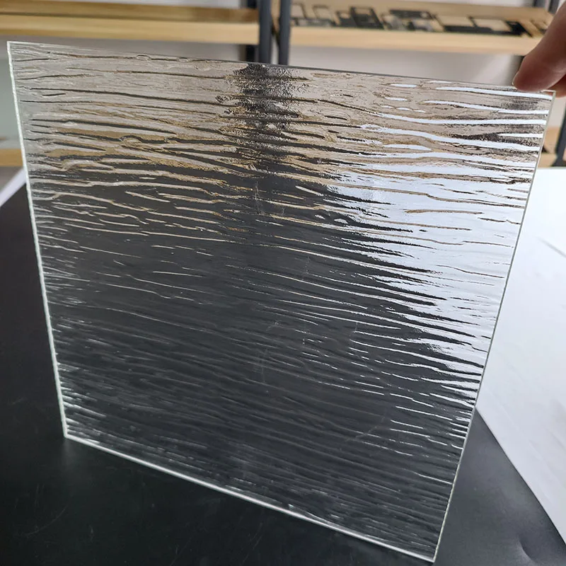 wholesale custom patterned glass sheets panels ultra clear rain pattern decorative glass for wardrobe doors