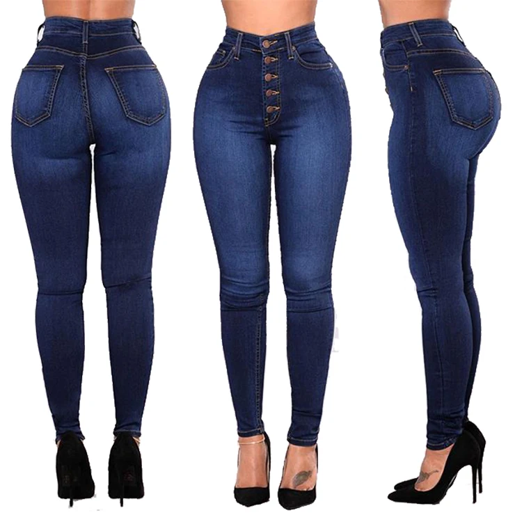 Millo Stock skinny high waist ripped brazilian denim jeans women