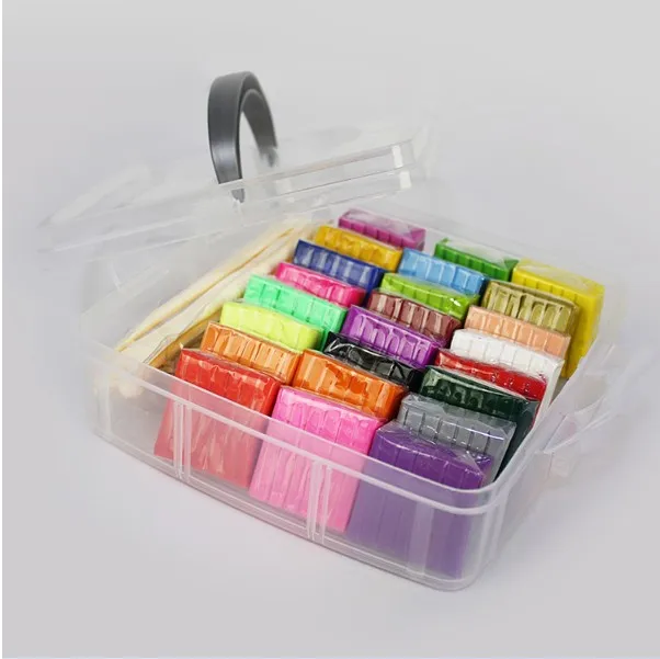 New product hot sale 24 color 32/50 color plasticine portable box soft clay colored pottery tool diy set