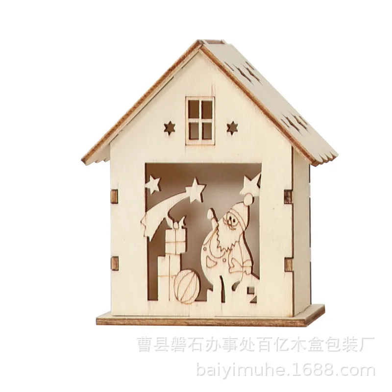 2021 Hot sale Creative Homemade wooden hand-cranked house children diy bird nest creative gifts christmas wooden house