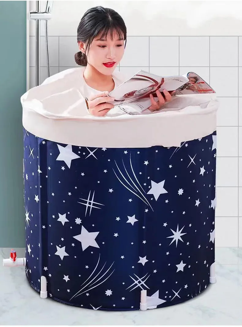 Hot Top Folding Clip Cotton Portable Bathtub Large Size 65*65cm Inflatable Ring Ice Bath