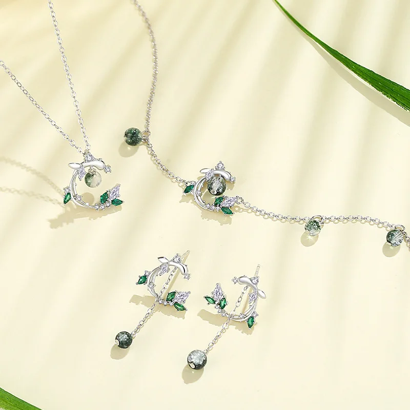 jewelry ladies branch rattan 925 sterling silver crystal necklace sterling silver fashion jewelry pendent necklaces