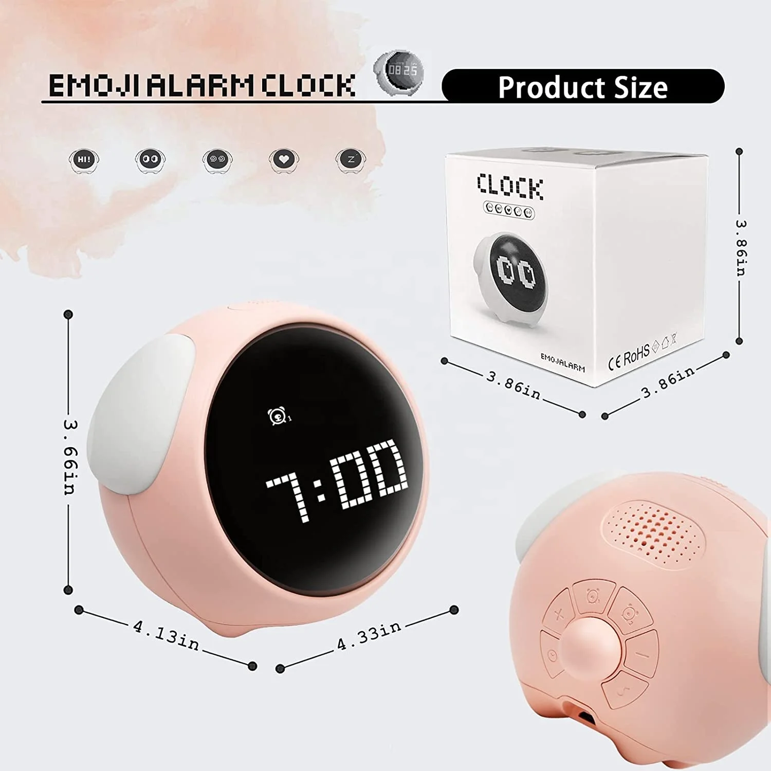 gift multi-functional mini smart led emotion alarm clock charging digital display cute cartoon alarm clock for kids
