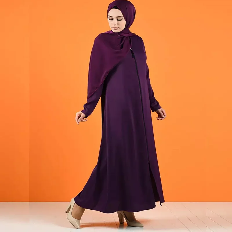 Beautiful muslim abaya islamic clothing long islamic dress for ladies iraq turkish abaya women muslim dress with zipper