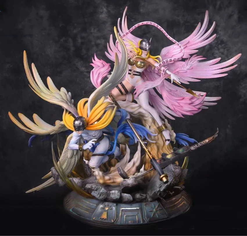 Japan Anime GK Miman Angemon and Angewomon action figure for collect
