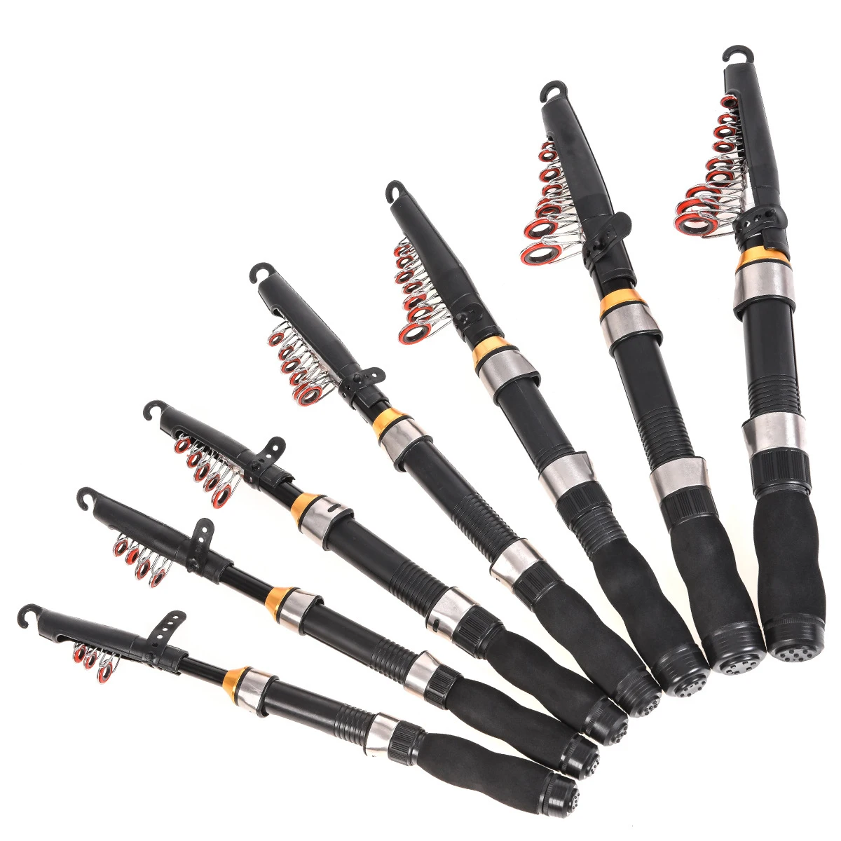 1.0m 1.2m 1.5m 1.7m 1.9m 2.1m 2.3m Fiberglass Ice Fishing Pole Telescopic Fishing Rod
