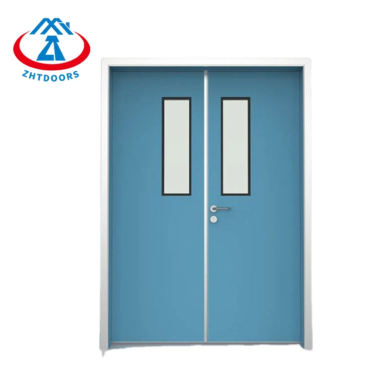 ZHTDOORS China Manufacturer Wholesale EN Standard 60 Minute Double Opening Fire Emergency Safety Door With Visual Window