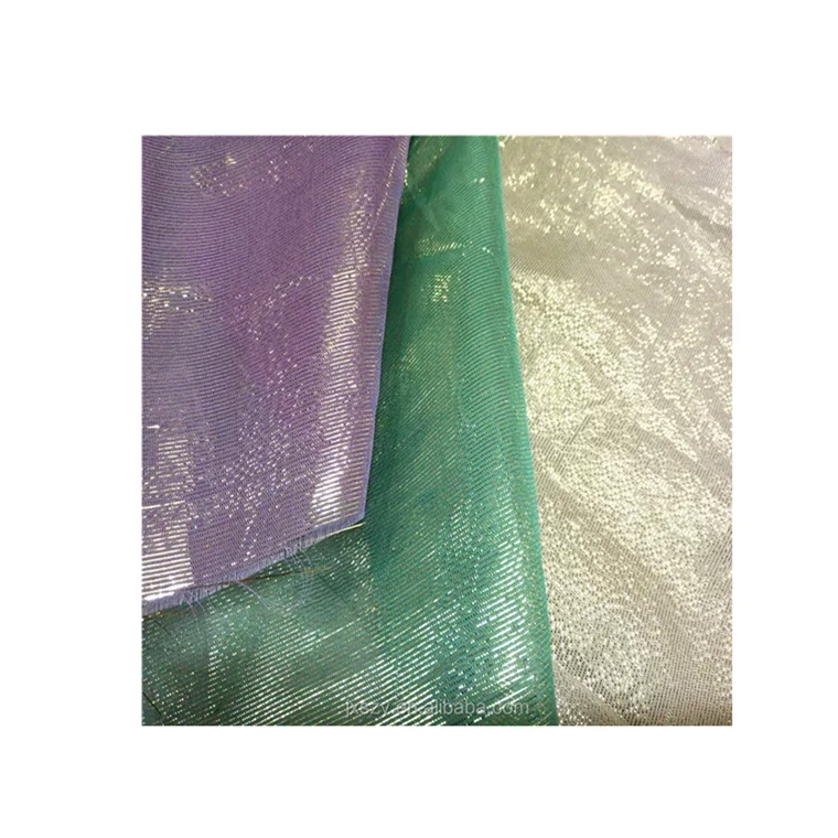 Colorful silk lurex fabric silk metallic jacquard chiffon fabric