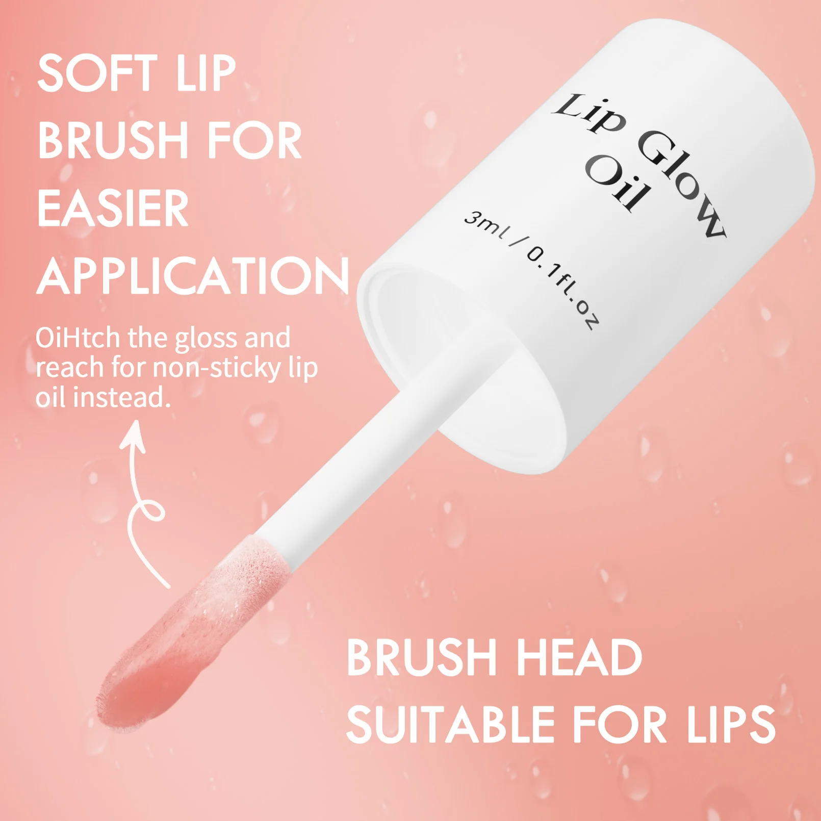 24-Hour High Shine Gloss Lip Glow Oil Mineral and Herbal-Based Lip Oil with Brush Applicator Fruit Moisturizing Lip Oil