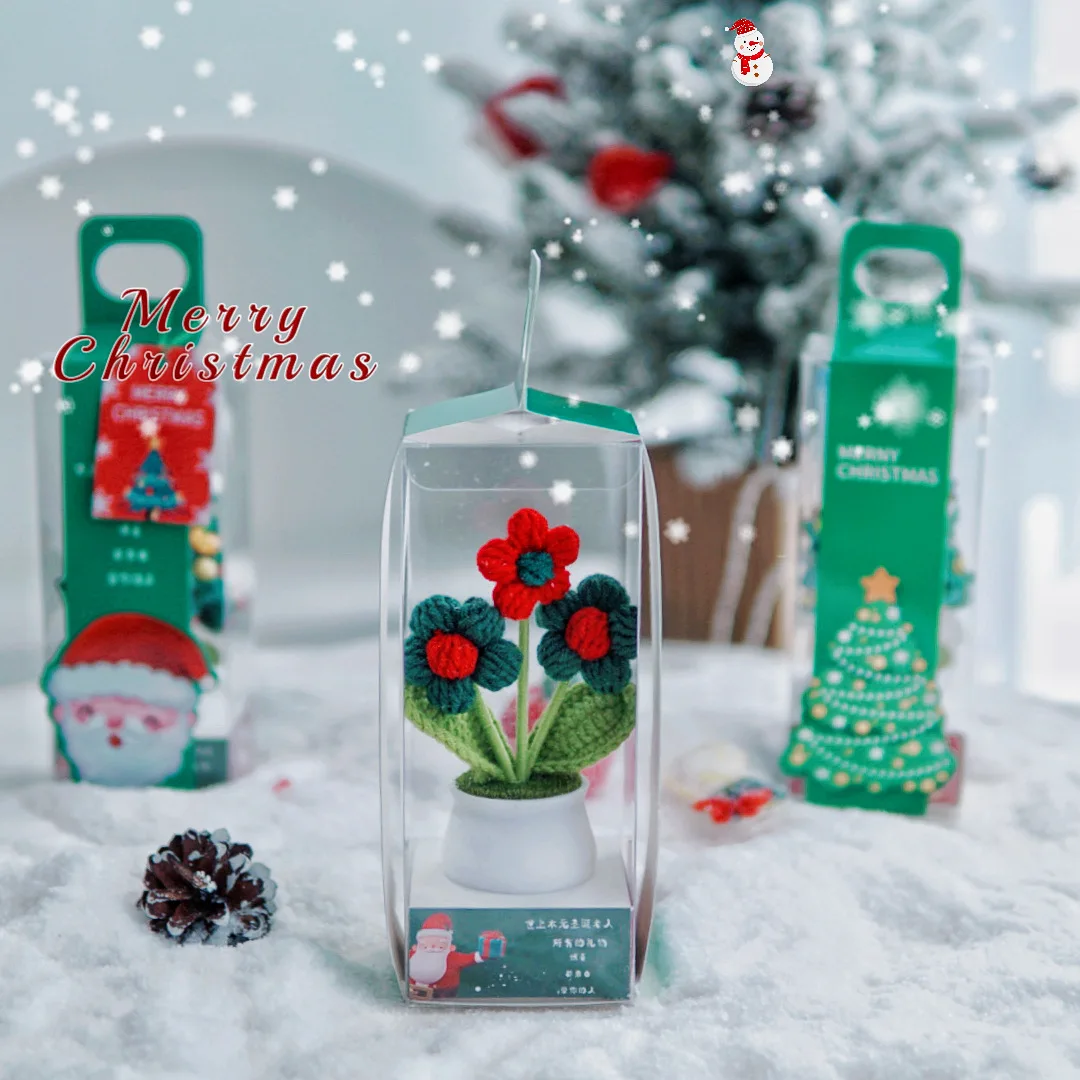 D103 Christmas Gift Handmade Crochet Yarn Christmas Tree Decoration Creative Gift Tiktok Hotsell Hand-crocheted Christmas Trees