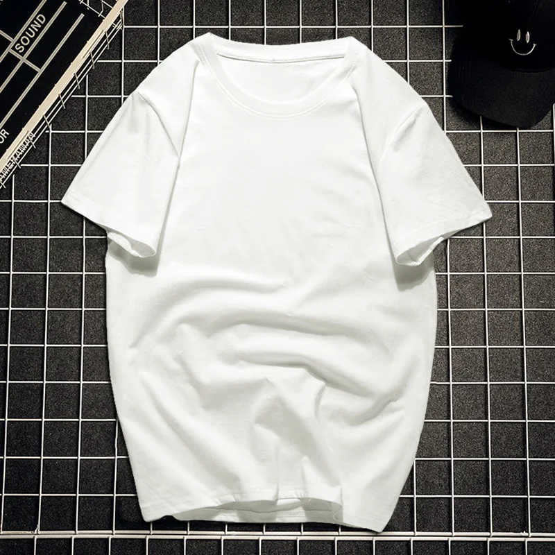 Custom Tshirt 100% Premium Pure Cotton Plain Black White Classic Short Sleeved Tee Summer Casual High Quality Men T Shirts