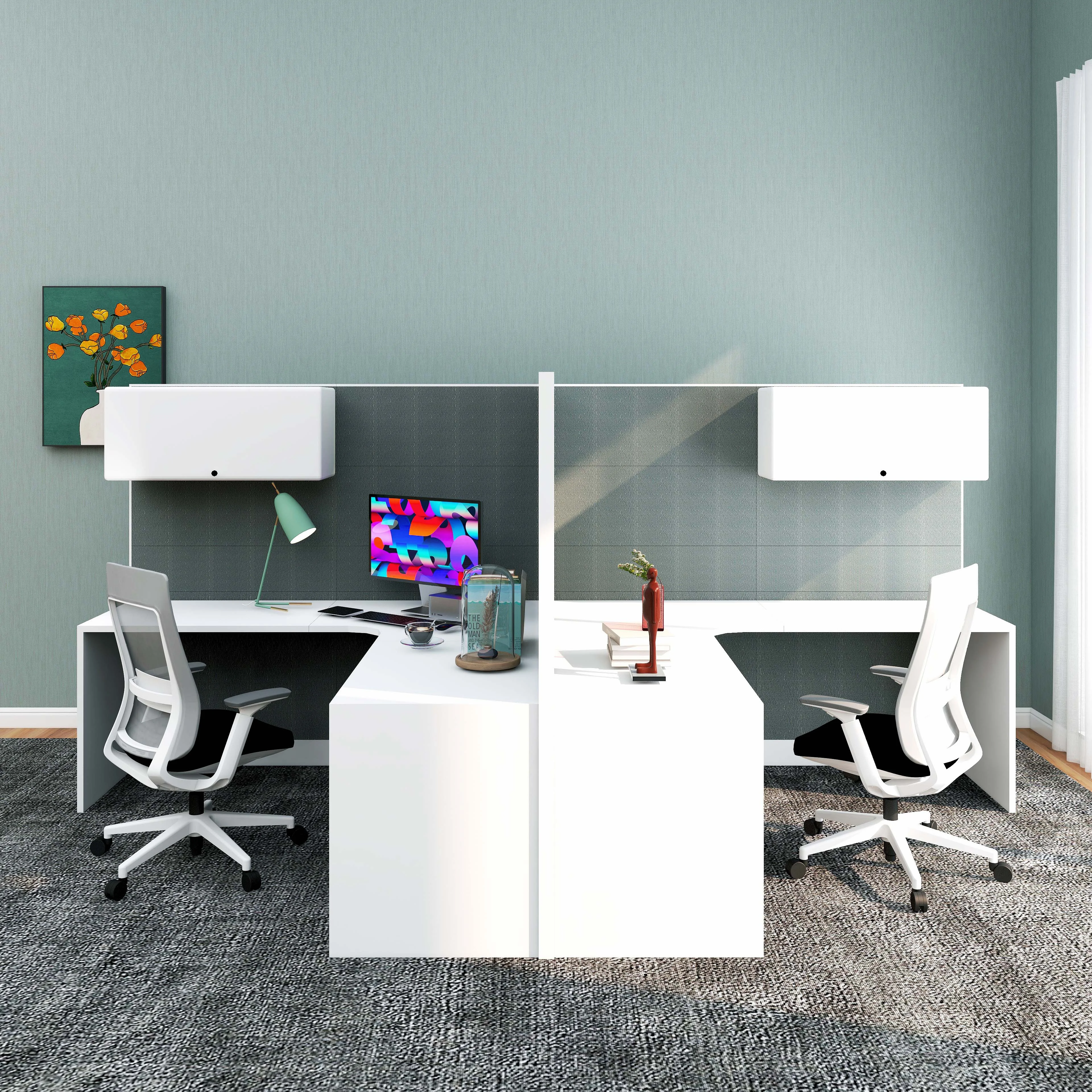 Modular Office Partition Cubicle Office Work Station Desk Furniture Cubicle Desk Office Modular 2 Person