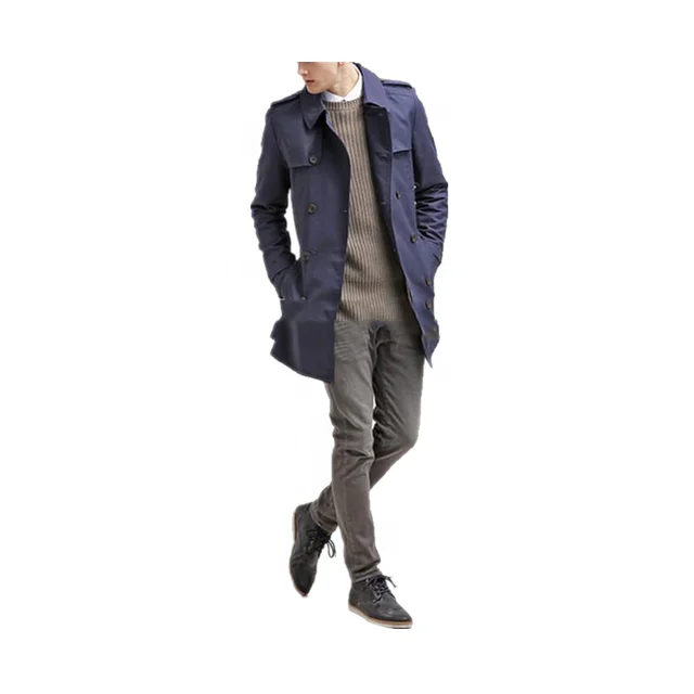 Latest Style Fashion New Classic Slim Fit Mens Trench Coat
