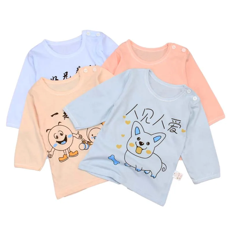
Hot spring and summer 2020 o-neck boys and girls T-shirt 100% cotton 0-3-year-old baby clothing underwear wholesale 