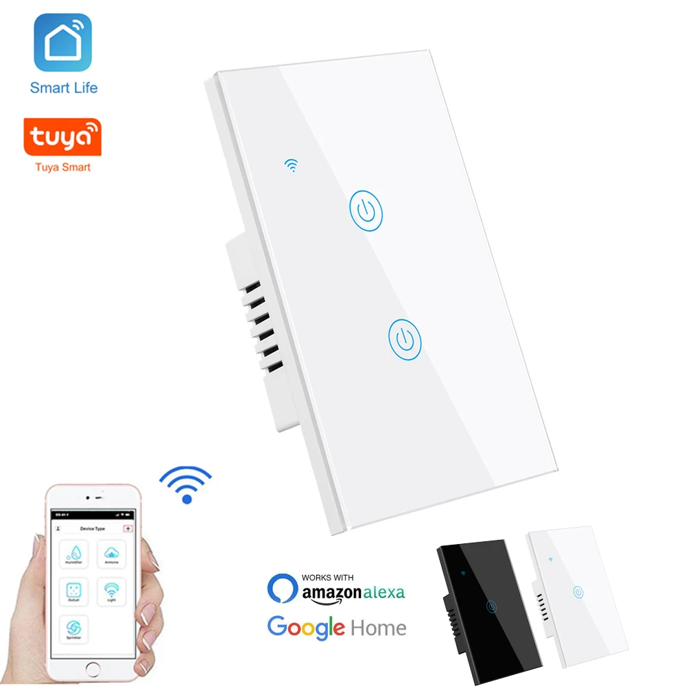 2022 New Arrival 1/2/3 Gang WIFI Zigbee Smart Touch Panel  Smart Life App Control Switch