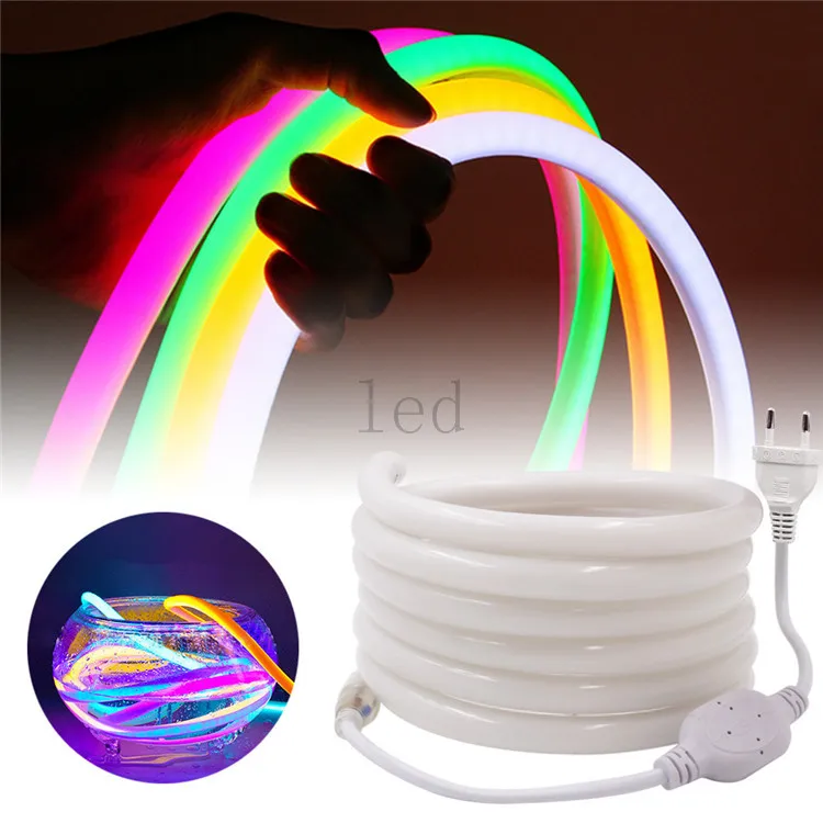 220V Rope 12V 24V RGB Mini Color Changing Led Neon Flex Rgb Led Neon Flex 360 Neon Flex Light
