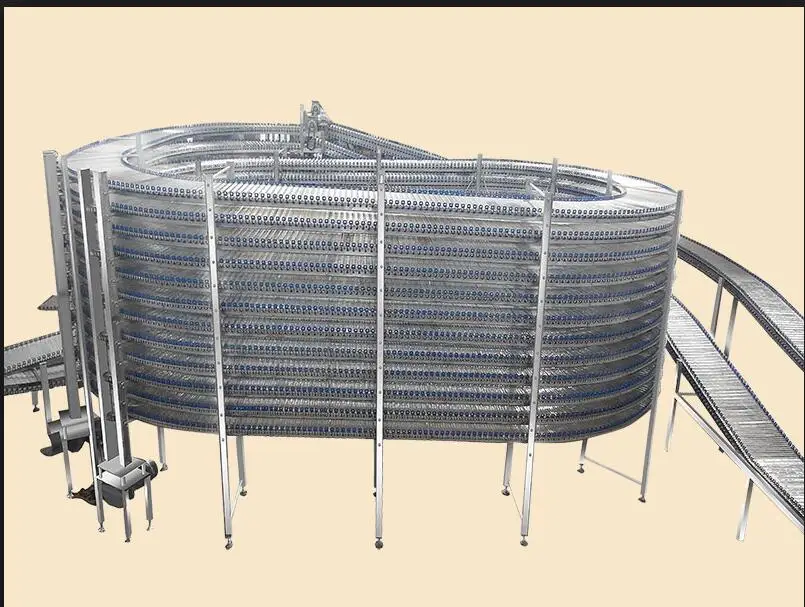 
spiral cooling tower cooling conveyor spiral freezer and chiller 