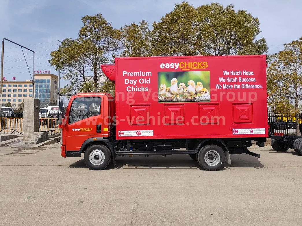 Customized HOWO 4X2 Live Baby Chick Poultry Delivery Truck