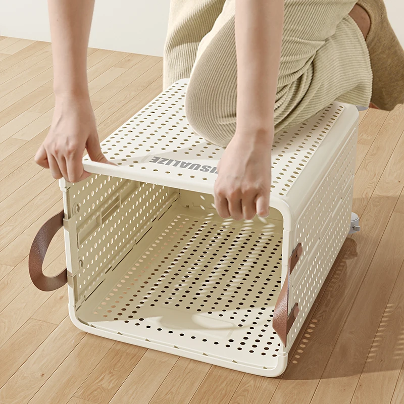 Wannuo Large capacity flexible laundry basket plastic collapsible laundry baskets with wheels for bathroom